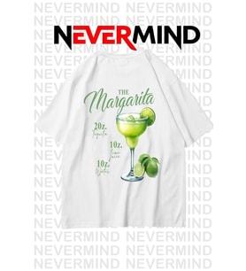 The Margarita Baskılı Oversize Tişört - %100 Pamuk Unisex (Beyaz)