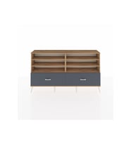 Arges Konsol 6 Raflı 2 Çekmeceli  176x30x99 Çam-Çam/Antrasit