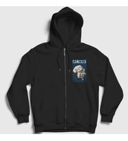 Presmono Unisex Siyah Necro Head Metal Carcass Fermuarlı Kapüşonlu Sweatshirt 528723tt