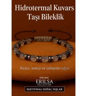 Sertifikalı Hidrotermal Kuvars Taşı Bileklik 8x8 mm – Huzur, Enerji ve Yenilenme Taşı (Çok Renkli)