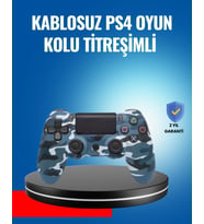 Bluetooth Kablosuz Ps4 Gamepad Çift Motorlu Siyah Controller