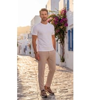 Premium  %100 Organik Pamuk Basic Slimfit Beyaz Erkek Tişört