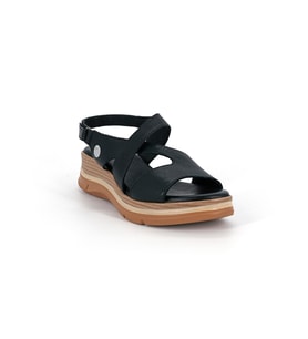 Mammamia D26ys-5380 Kadın Hakiki Deri Günlük Comfort Sandalet (Siyah)