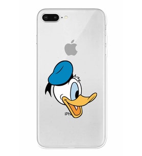 Apple iPhone 7 Plus Uyumlu Kamera Korumalı Tıpalı Kapak Donald Duck TasarımlıŞeffaf Kılıf
