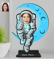 Kişiye Özel Astronot Kadın Ahşap Biblo-1