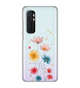 Xiaomi Mi Note 10 LITE Uyumlu Çiçek Tasarımlı Şeffaf Telefon Kılıfı