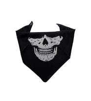 Siyah Kuru Kafa Baskılı Unisex Bandana