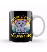 Cute Introverted But Willing To Discuss Cats Shy Kupa Bardak Porselen