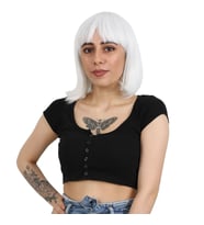 Küt Kahküllü Fiber Sen Peruk / Beyaz