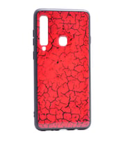 Galaxy A9 2018 Mermer Desenli Pane Silikon Kılıf (Kırmızı)
