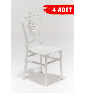 4 Adet Carisma Beyaz  Sandalye / Balkon-Bahçe-Mutfak