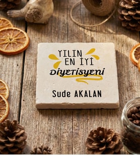 Kişiye Özel En İyi Diyetisyen Bardak Altlığı Tıp Bayramı Hediyesi (Krem)