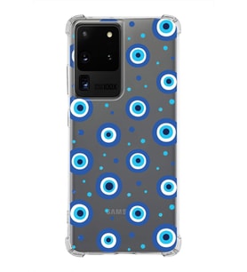 PrintiFy Samsung Galaxy S20 Ultra Uyumlu Nazar Boncuğu 1 Baskılı Şeffaf Köşe Korumalı Antişok Kılıf