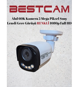 BESTCAM Ahd 60K Kamera 5 Mega Piksel Sony Lensli Gece Görüşü Renkli 1080p Full HD
