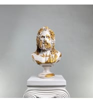 Zeus 'Antique Gold' Dekoratif Heykel, Pop Art Roma Yunan Heykelleri