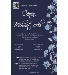 Nikah Düğün Nişan Kına Davetiyesi Beyaz Zarflı 5013 Kodlu