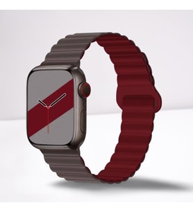 Cosmostech Akıllı Saat Watch için Uyumlu 42MM 44MM 45MM 49MM 1/2/3/4/5/6/se/7/8/ultra Magnetli Kordon ve Kayışı Siyah(Bordo)