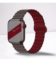 Cosmostech Akıllı Saat Watch için Uyumlu 42MM 44MM 45MM 49MM 1/2/3/4/5/6/se/7/8/ultra Magnetli Kordon ve Kayışı Siyah(Bordo)