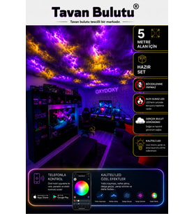 Led Tavan Bulut / Kendin Yap Ürünü / Hazır Set / Bilgisayar Odası / Bulut / Tavan / 5 Metre