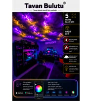 Led Tavan Bulut / Kendin Yap Ürünü / Hazır Set / Bilgisayar Odası / Bulut / Tavan / 5 Metre