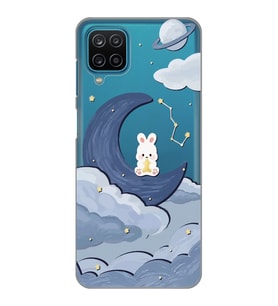 Samsung Galaxy A12/M12 Uyumlu Sevimli Ayıcık Desenli Şeffaf Telefon Kılıfı