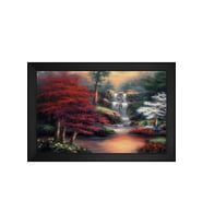 Manzara Temalı Kanvas Tablo 80 x 110 cm Siyah Çerçeve