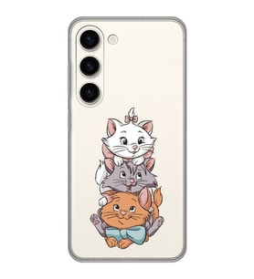 Samsung Galaxy S23 Uyumlu Marie Kedi Tasarımlı Şeffaf Telefon Kılıfı