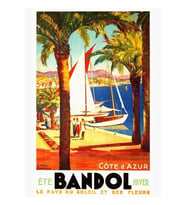 Bandol Fransa Seyahat Poster Tablo Ahşap Poster Dekoratif