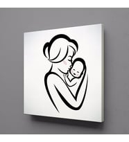 BEBEĞİNİ ÖPEN ANNE KANVAS TABLO 80x80cm (Karışık)
