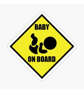 Baby On Board Arabada bebek var Oto Sticker Etiket 19CM md4