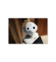 Ahşap Tablo Sevimli Beyaz Robot (25x35 Cm Boyut)