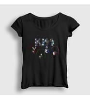 Presmono Kadın Siyah Sparkle Kiss T-Shirt 91798tt