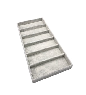 Yerli Üretim Lefkoşa Model Süet Kumaş Gri Renk 38 cm / 19 cm Gözlük Sergileme Çekmece İçi Stand