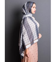 Çizgili Desen Pavia Seri Şal Eşarp Askısı ile Birlikte 90X200 cm Beyaz Gri -90X2