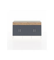 Arges Konsol 4 Raflı 2 Çekmeceli 4 Kapaklı 176x30x99 Aytaşı-Antrasit/Çam