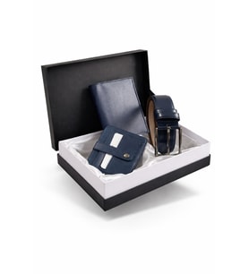 Özel Grande Lüks Premium Serisi Damat Çeyiz Dikey Classic Cüzdan Kemer ve Kartlık Çeyiz Kutulu Seti