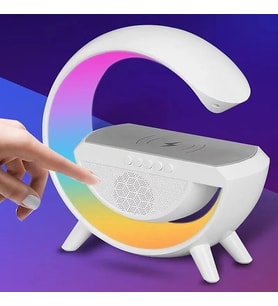 Bluetooth Hoparlörlü Kablosuz Şarj Özellikli Masa Lambası Gece Lambası