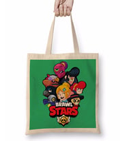 Brawl Stars Karakterleri Bez Çanta Uzun Saplı