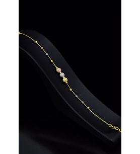 14 Ayar Altın Gold Kaplama Sim Dorika Top Bileklik