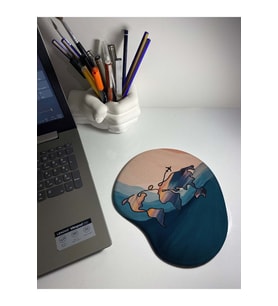 Dünya Haritası Baskılı Bilek Destekli Mouse Pad