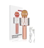 Şarj Edilebilir Telefon Ve Usb Bağlantılı Karaoke Mikrofon Rose Gold Rose Gold