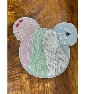 PAYETLİ TAŞLI BONCUKLU AYI ARMA DİKİŞ APLİKE 18X17 CM