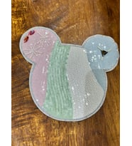 PAYETLİ TAŞLI BONCUKLU AYI ARMA DİKİŞ APLİKE 18X17 CM
