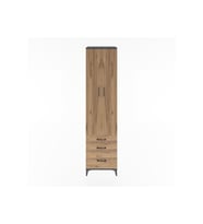 Hyperion Dolap 5 Raflı 3 Çekmeceli 2 Kapaklı 60x44x243 Antrasit-Çam