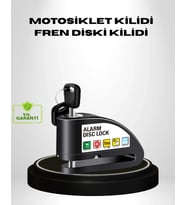 Titreşim Sensörlü Alarmlı Motosiklet Disk Kilidi 14mm Çelik Çift Kilitleme