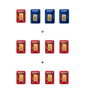 Nadir Gold 24 Ayar 16,5 Gram Külçe Altın (3 Adet 2,5 Gram Külçe Altın + 9 Adet 1 Gram Külçe Altın )