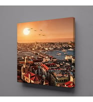 DENİZ KUM SAHİL KANVAS TABLO 100x100cm (Karışık)