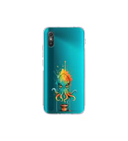 Redmi 9A ile uyumlu Splash ahtapot tasarımlı şeffaf silikon kılıf