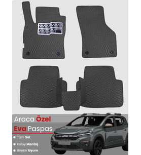 DACİA SANDERO STEPWAY (2020-2025) Uyumlu EVA Paspas Tam Set–Araca Özel,Su Geçirmez,Kolay Montaj