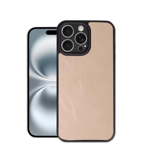 Apple iPhone 16 Pro Max Kılıf Aras Deri Kapak - Pudra